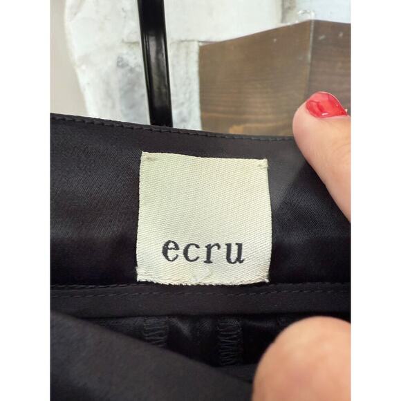 Ecru Women's Black Side Zip Wide Leg Pants Size - Picture 4 of 6